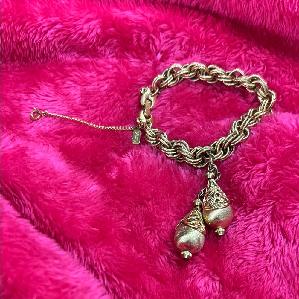 Monet Gold Charm Bracelet with Elegant Design